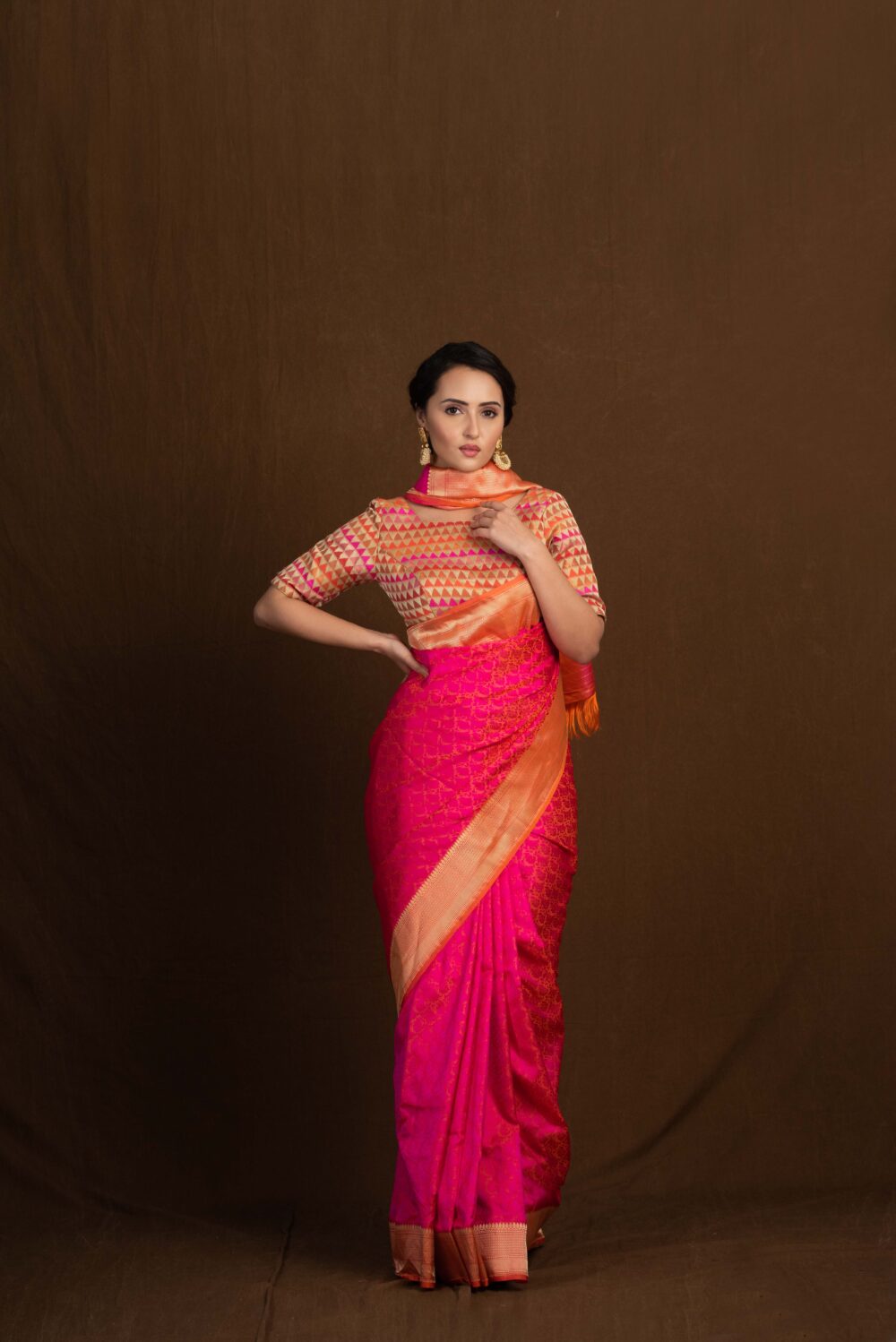 Pink tanchoi Pure Katan Silk Handloom Banarasi Saree