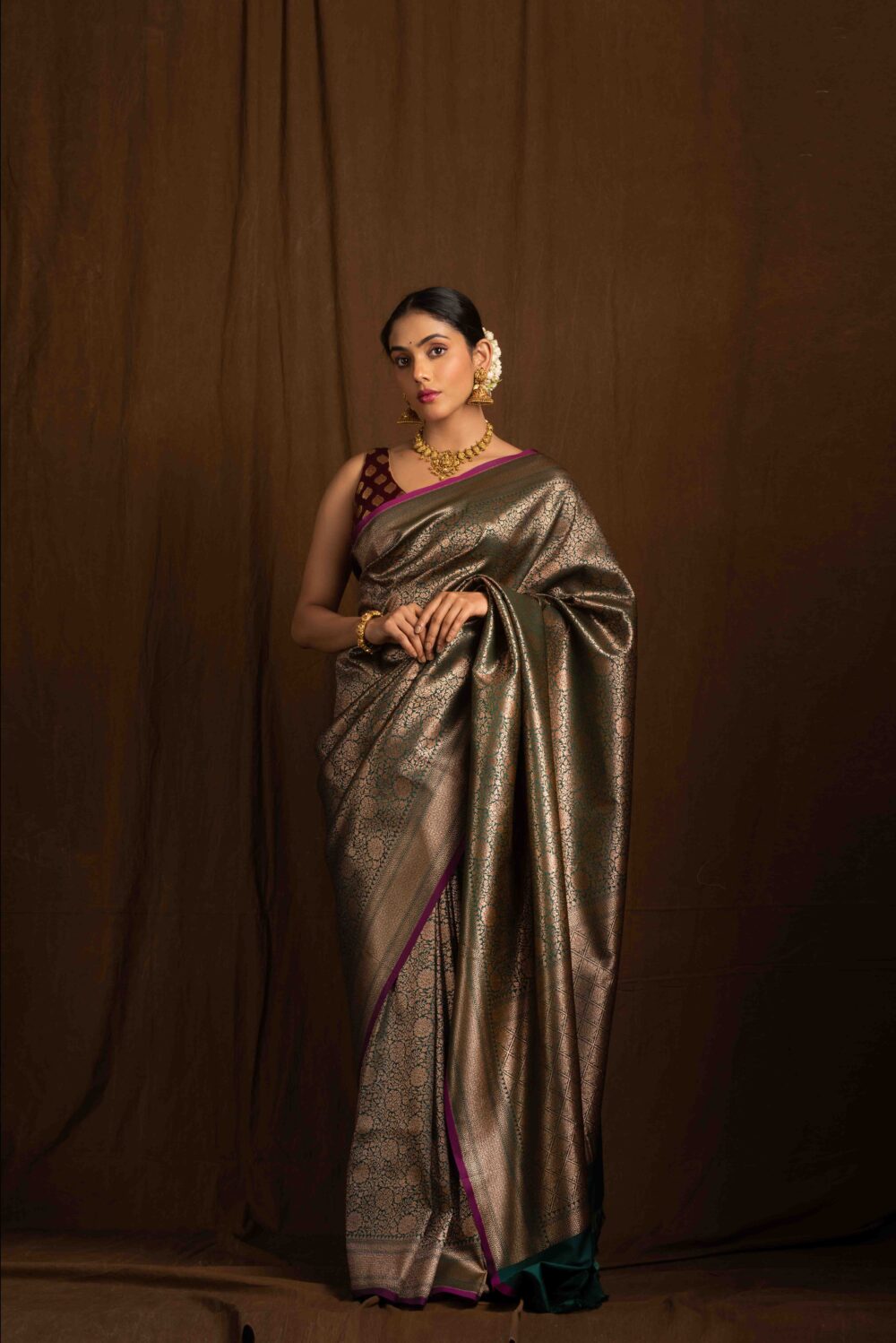 Green Banarasi Silk Saree