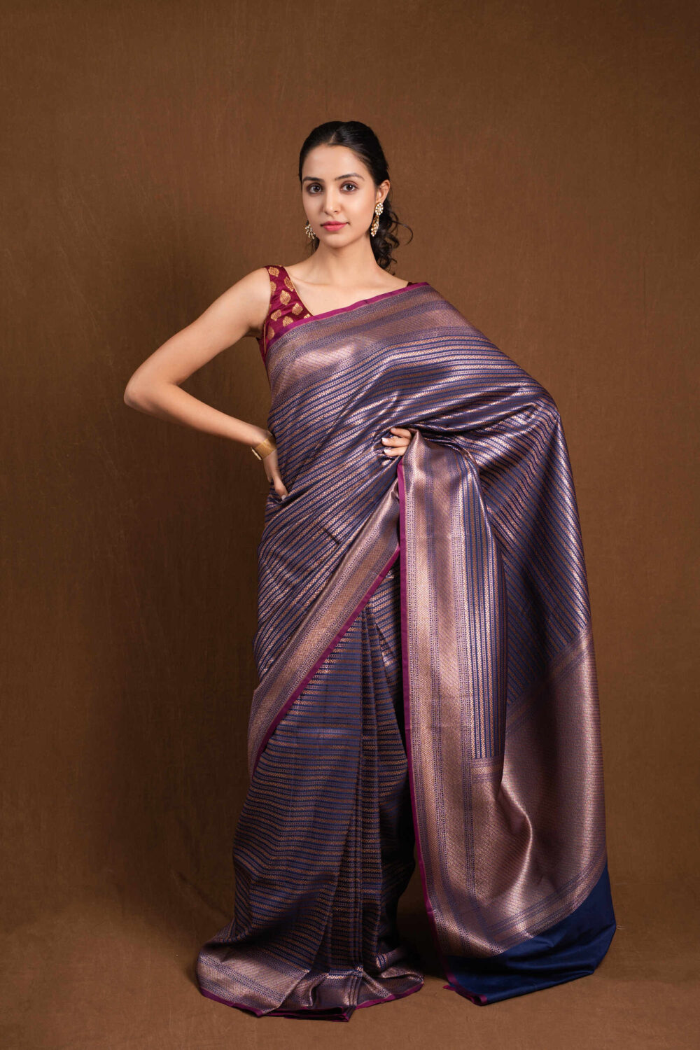 Blue Banarasi Silk Saree