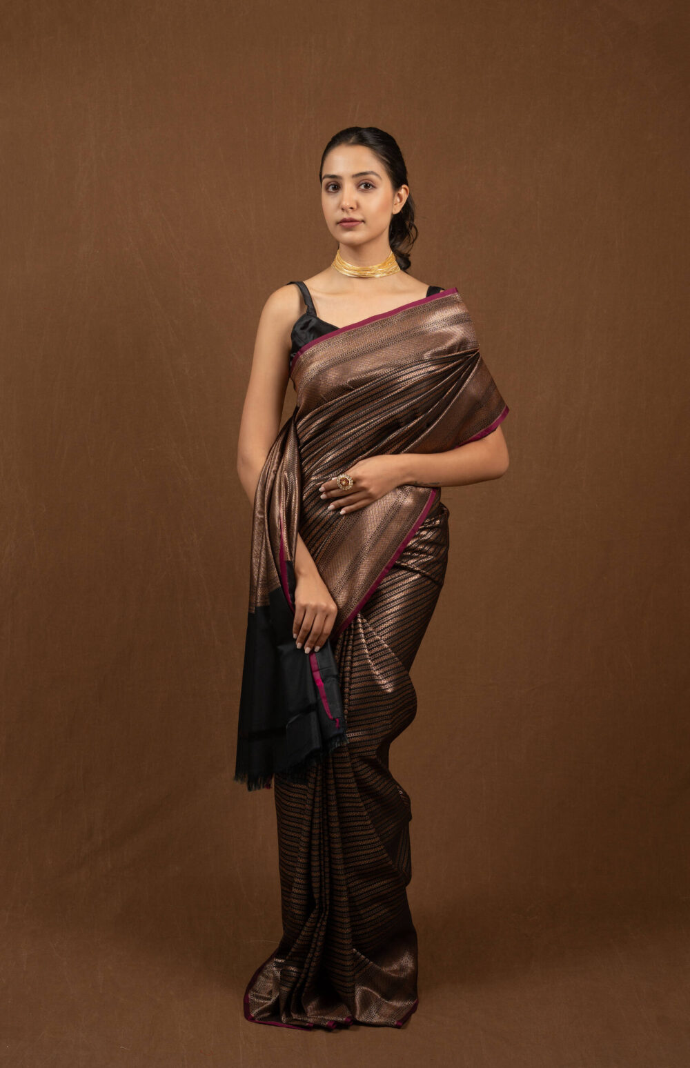 Black Banarasi Silk Saree